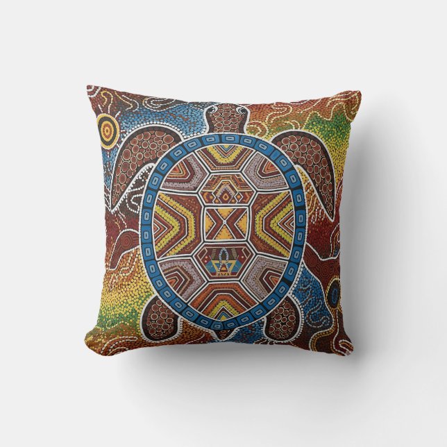 COUSSIN ART ABORIGÈNE DE TORTUE (Recto)