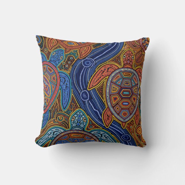 COUSSIN ART ABORIGÈNE DES TORTUES (Recto)