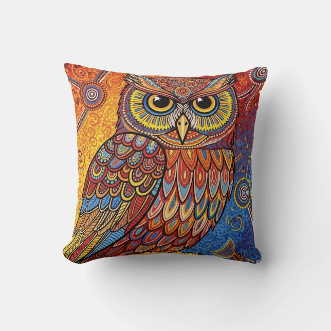 COUSSIN ART ABORIGÈNE DU HIBOU (Recto)