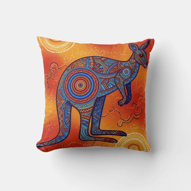 COUSSIN ART ABORIGÈNE DU KANGOUROU (Recto)