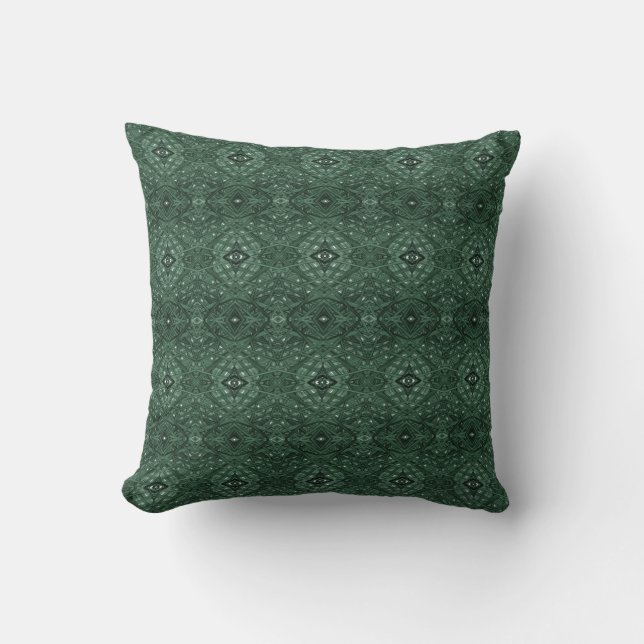 Coussin Art abstrait à l'encre alcoolique Maze Green (Recto)