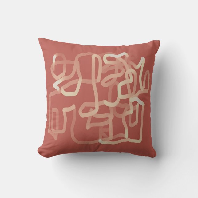 Coussin art abstrait amusant et amusant en terre cuite (Recto)