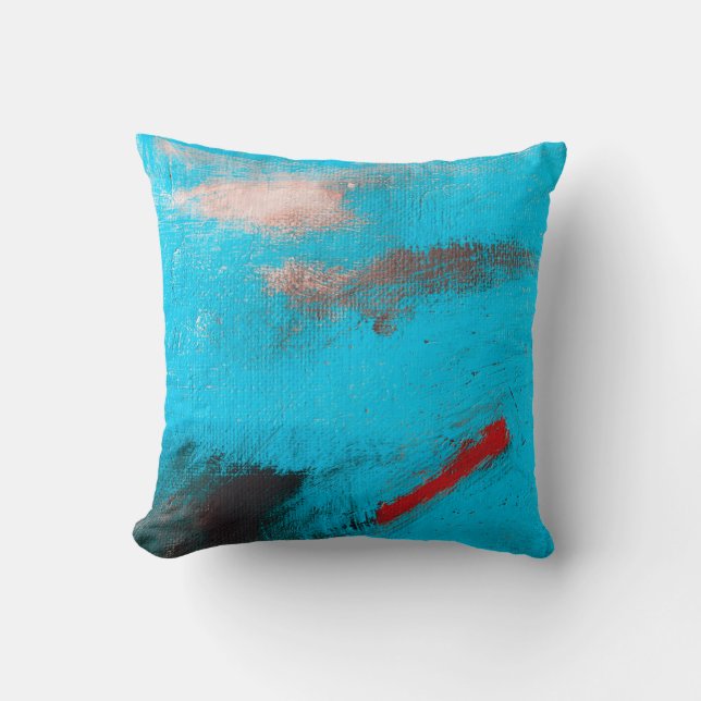 Coussin Art Abstrait Arrière-plan, peinture, fine, bleu, t (Recto)