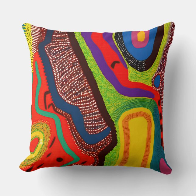 Coussin Art Abstrait autochtone Vol 06 (Recto)
