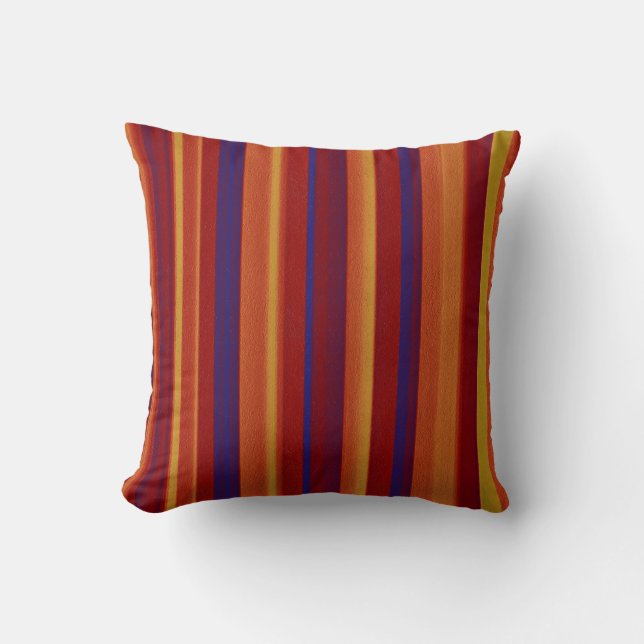 Coussin Art Abstrait | Bandes rétro 3 (Recto)