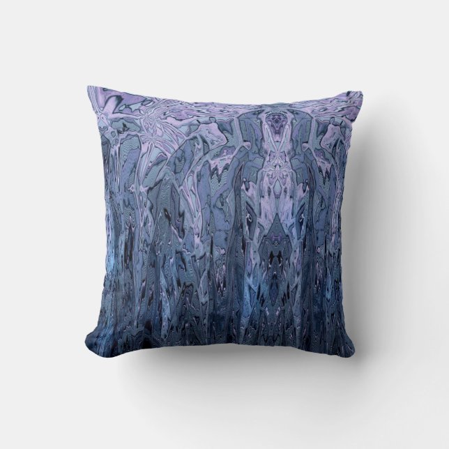 Coussin Art Abstrait Bleu Violet Pervenche (Recto)