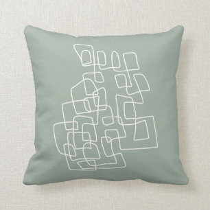 Coussin Art Abstrait contemporain en Sage Green