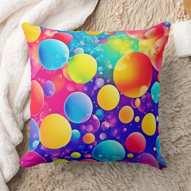 Coussin Art Abstrait de Bulle Coloré (Couverture)
