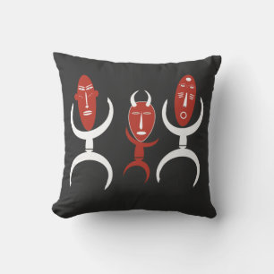 Coussin Art abstrait de danse tribale africaine