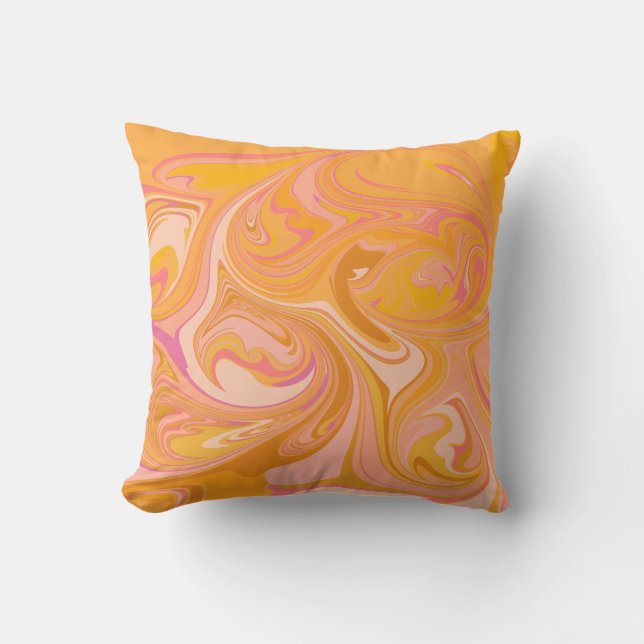 Coussin Art Abstrait de marbre en marbre jaune (Recto)