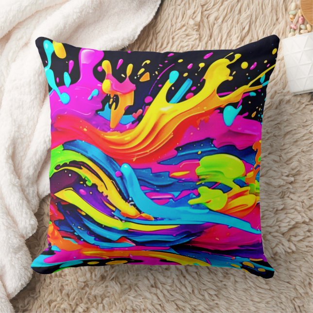 Coussin Art Abstrait d'éclatement des couleurs (Couverture)