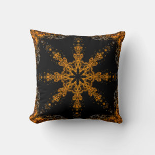 Coussin Art Abstrait, Dessins géométriques, Gris d'or noir