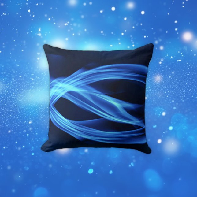 Coussin Art abstrait Flamme Bleue (Créateur téléchargé)