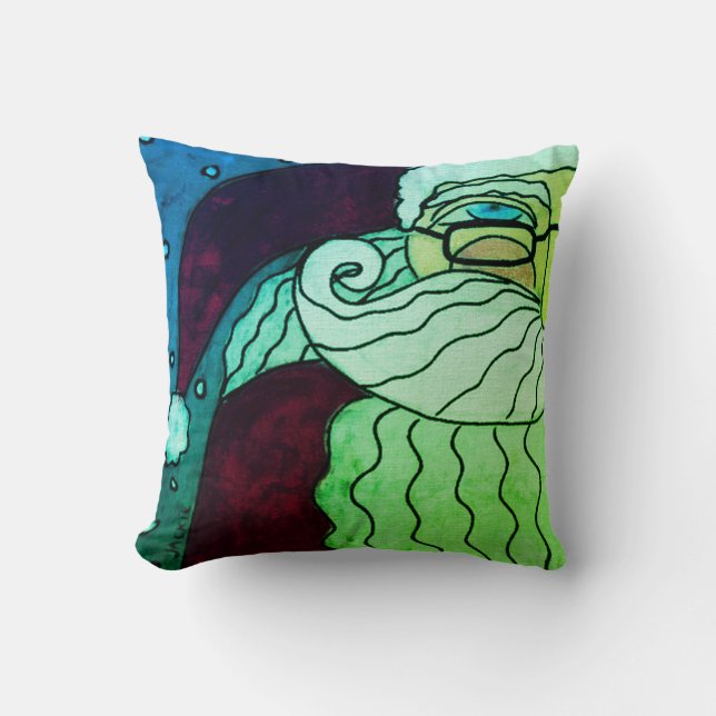 Coussin Art Abstrait funky Père Noël (Recto)