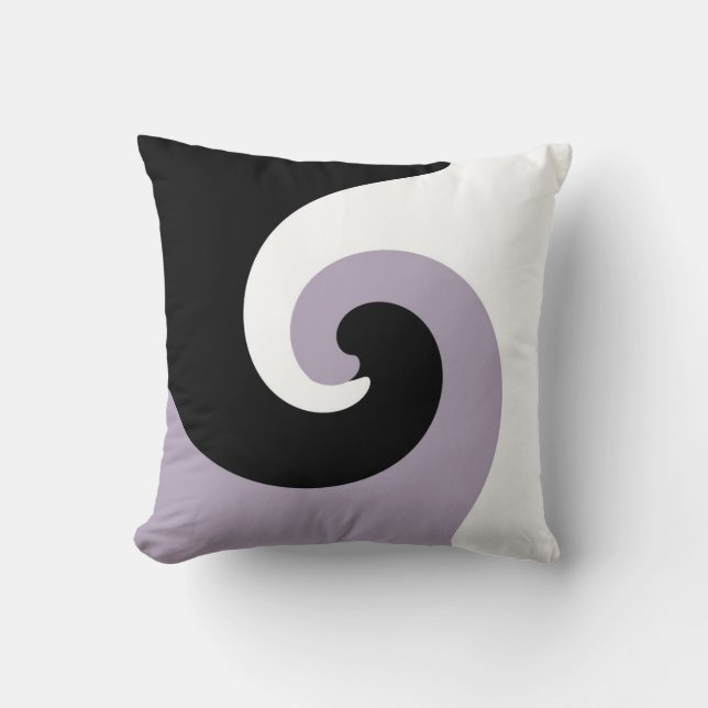 Coussin Art abstrait génial de noir, blanc et pourpre 2 (Recto)