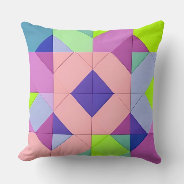 Coussin Art abstrait géométrique coloré (Recto)