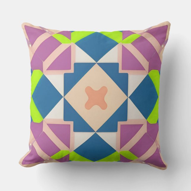 Coussin Art abstrait géométrique coloré (Recto)