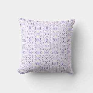 Coussin Art Abstrait Gouache Blanc Violet Firebrand