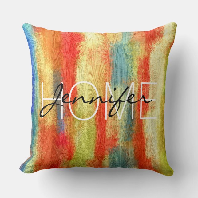 Coussin Art Abstrait Grain de bois moderne (Recto)