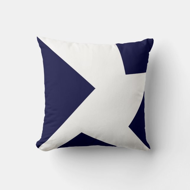 Coussin Art Abstrait Gras Bleu foncé Blanc (Recto)