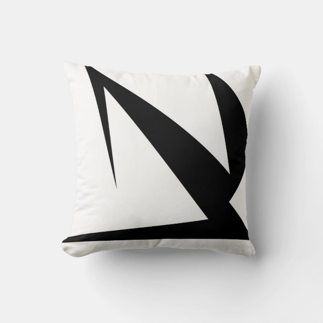 Coussin Art Abstrait Gras Noir Blanc (Recto)