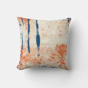 Coussin Art Abstrait Jeu d'oreiller Marine bleu orange crè