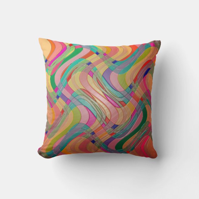 Coussin Art abstrait moderne aspect vitrail coloré (Recto)