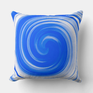 Coussin Art Abstrait moderne Blue Swirl