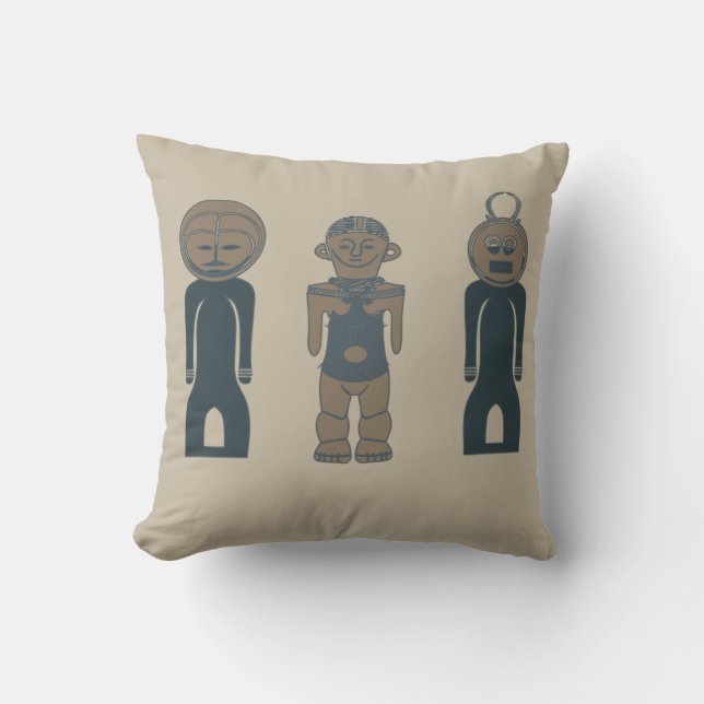 Coussin Art abstrait moderne de silhouette et de visage au (Recto)