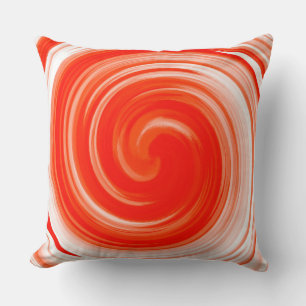 Coussin Art abstrait moderne de tourbillon orange