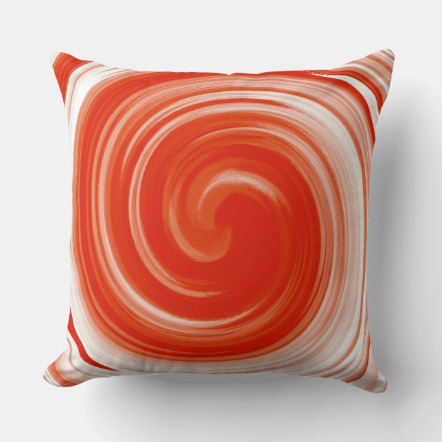 Coussin Art abstrait moderne de tourbillon orange (Recto)