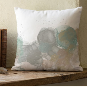 Coussin Art abstrait moderne lavis à l'encre