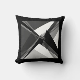 Coussin art abstrait monochrome géométrique gras