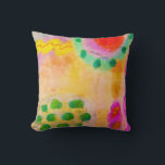 Coussin Art Abstrait original<br><div class="desc">Mon tableau abstrait coloré fait de cet oreiller un travail funky d'art décoratif!</div>