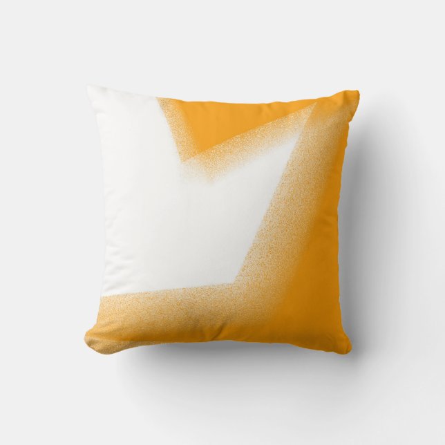 Coussin Art Abstrait Pastel Blanc Orange (Recto)