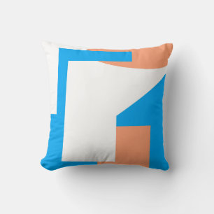 Coussin Art Abstrait Pastel Coral Lavender Bleu