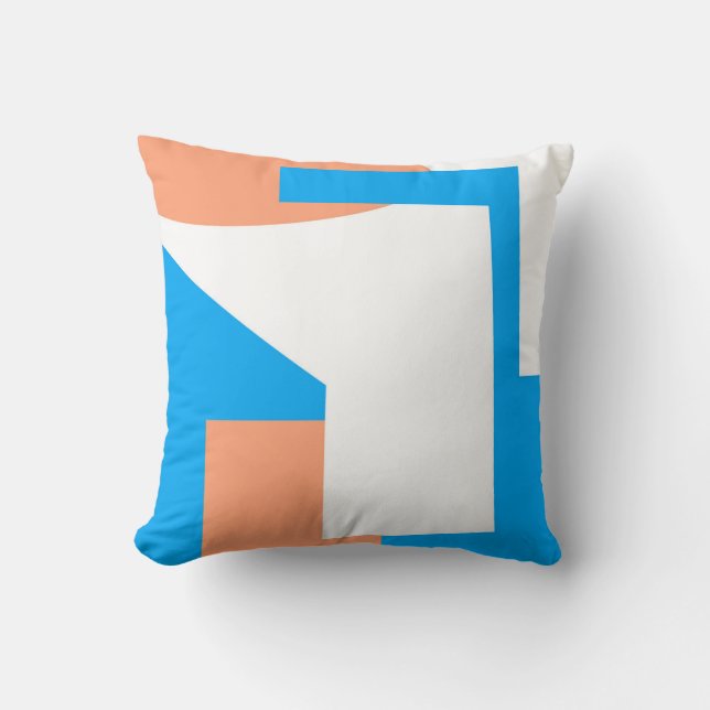Coussin Art Abstrait Pastel Coral Lavender Bleu (Recto)
