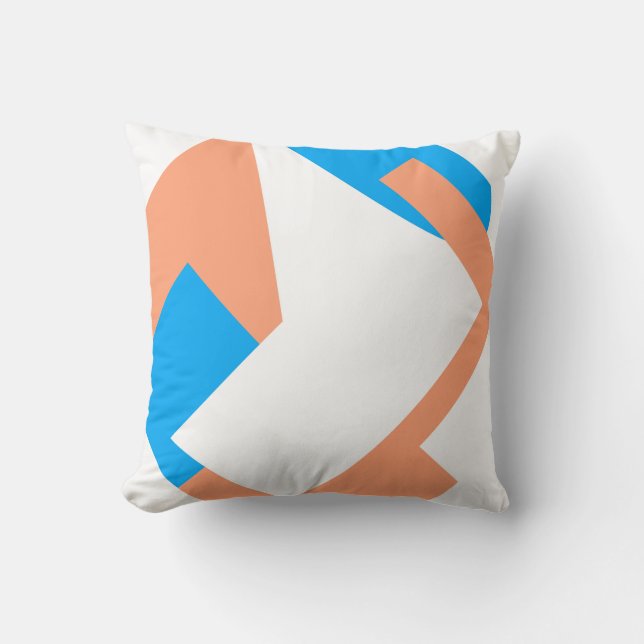 Coussin Art Abstrait Pastel Coral Lavender Bleu (Recto)