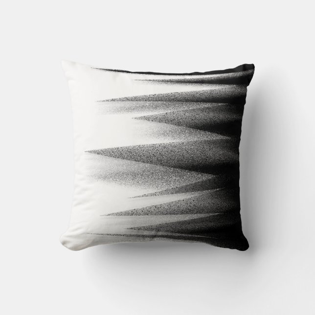 Coussin Art Abstrait Pastel Noir Blanc Gras (Recto)