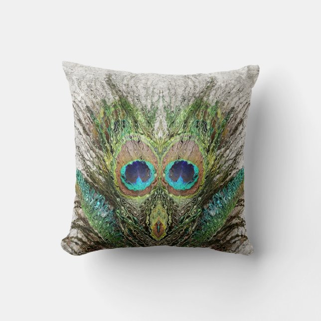 Coussin Art Abstrait Peacock en colère (Recto)