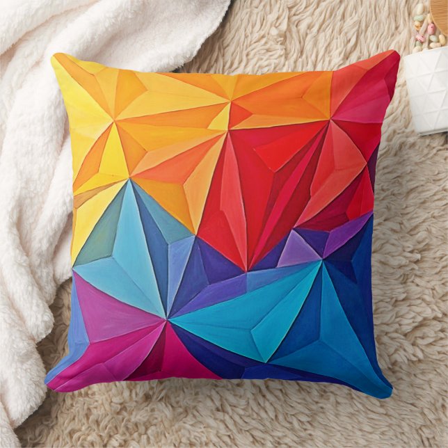 Coussin Art abstrait prismatique géométrique gras (Couverture)