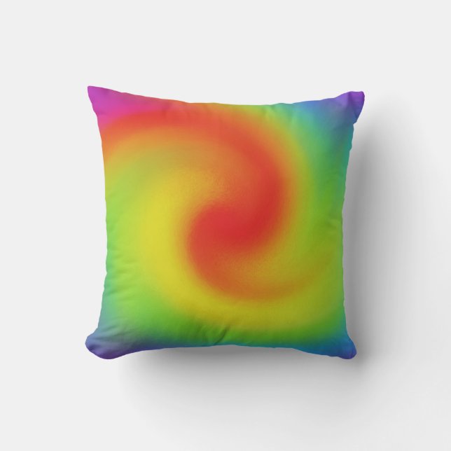 Coussin Art Abstrait Rainbow Wave cool (Recto)