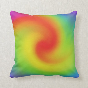 Coussin Art Abstrait Rainbow Wave cool
