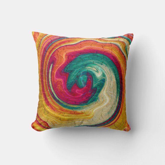 Coussin Art Abstrait spiral coloré (Recto)