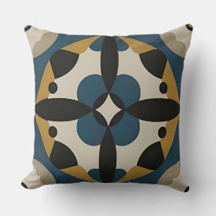 Coussin Art abstrait symétrique avec géométrie audacieuse
