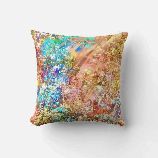 Coussin Art abstrait Taches de peinture et Projections (Recto)