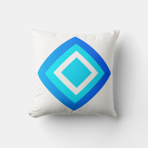 Coussin Art Abstrait Turquoise Clair Vert Bleu Blanc