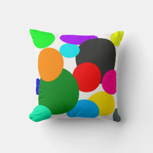 Coussin Art Abstrait Turquoise Vert Bleu Blanc