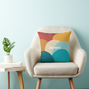 Coussin Art Abstrait Vintage Personnalisé Couleurs Rétro