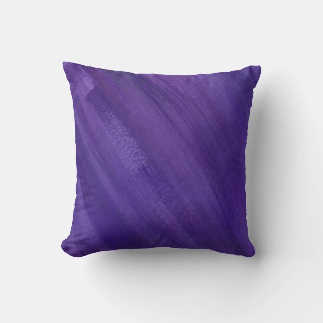 Coussin art Abstrait violet foncé ultraviolet brossé (Recto)